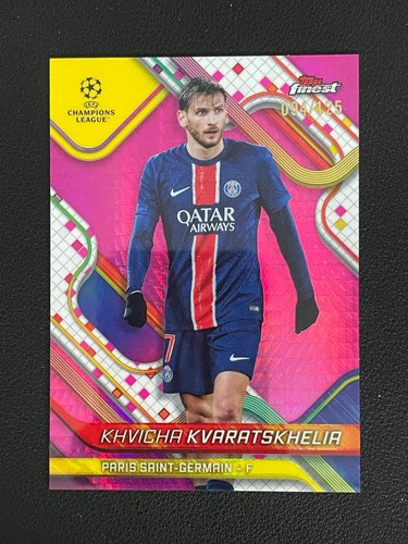 Khvicha Kvaratskhelia 2024 Topps Finest Pink Prism Refractor /125