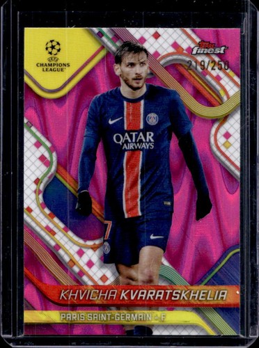 Khvicha Kvaratskhelia 2024 Topps Finest Pink Raywave Refractor /250