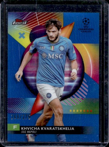 Khvicha Kvaratskhelia 2023 Topps Finest Sky Blue /275
