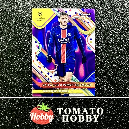 Khvicha Kvaratskhelia 2024 Topps Finest UEFA Lava Purple Refractor /199