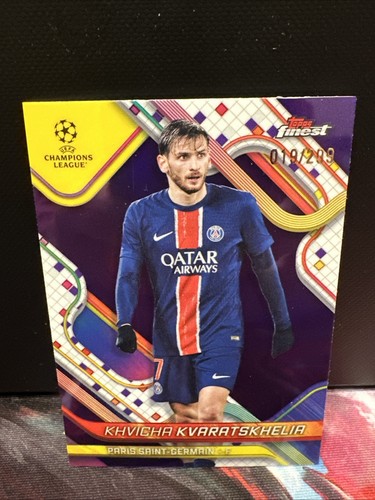 Khvicha Kvaratskhelia 2024 Topps Finest UEFA Purple Refractor /299