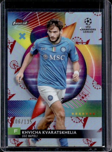 Khvicha Kvaratskhelia 2023 Topps Finest UEFA Refractor /135