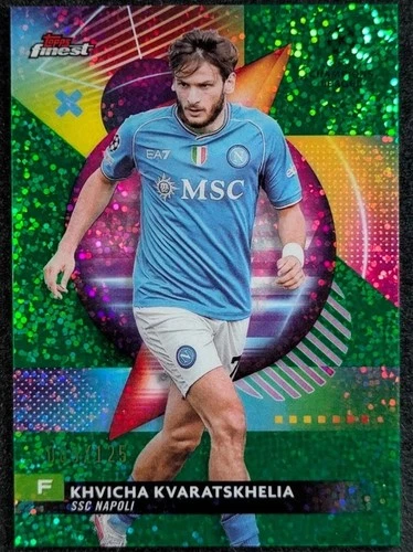 Khvicha Kvaratskhelia 2023 Topps Finest Verde Mota Refractor /125