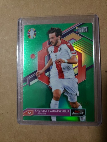 Khvicha Kvaratskhelia 2023 Topps Finest Verde Refractor /99
