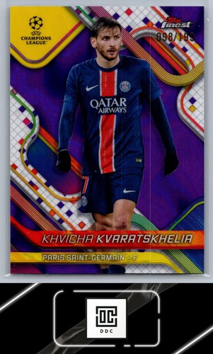 Khvicha Kvaratskhelia 2024 Panini Finest Viola Lava Rifrattore /199