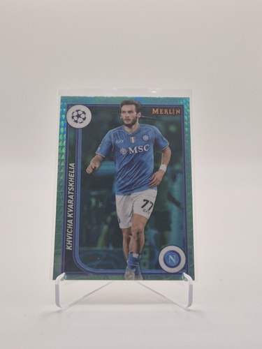 Khvicha Kvaratskhelia 2024 Topps Merlin Chrome Aqua Prism