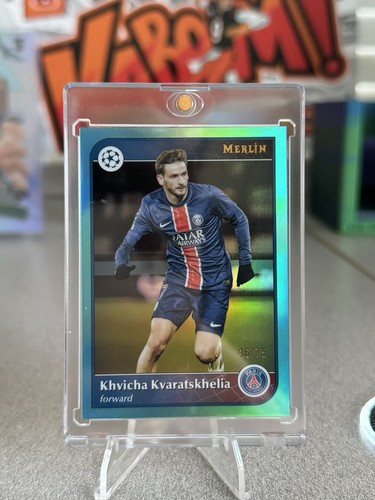 Khvicha Kvaratskhelia 2024 Topps Merlin Chrome Aqua Refractor /75