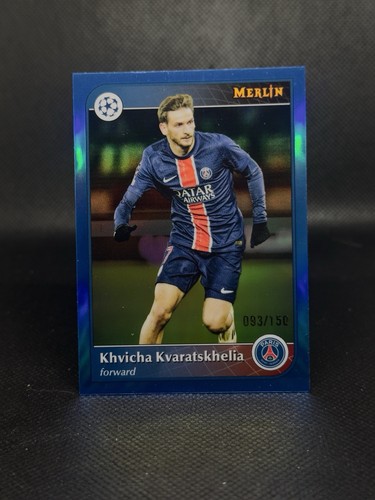 Khvicha Kvaratskhelia 2024 Topps Merlin Chrome Blue /150