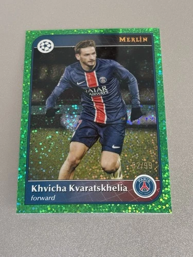 Khvicha Kvaratskhelia 2024 Topps Merlin Chrome Green /99