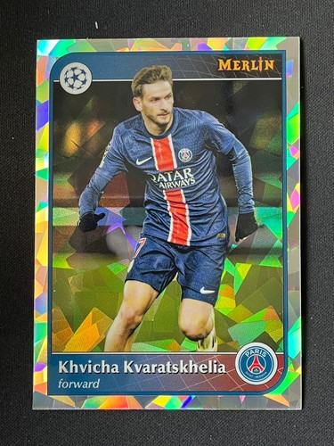 Khvicha Kvaratskhelia 2024 Topps Merlin Chrome Ice Refractor