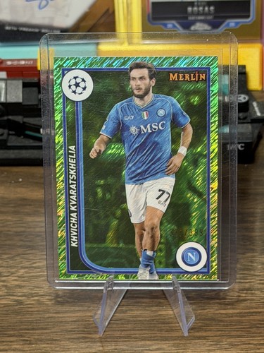 Khvicha Kvaratskhelia 2023 Topps Merlin Chrome Neon Green /399