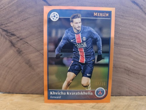 Khvicha Kvaratskhelia 2024 Topps Merlin Chrome Orange Refractor /25