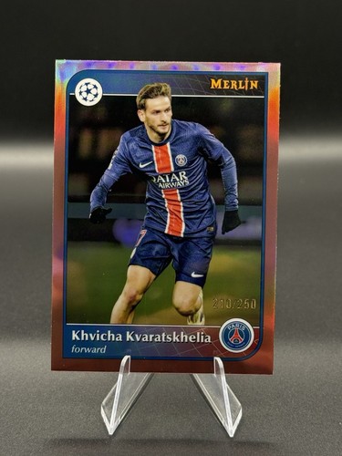 Khvicha Kvaratskhelia 2024 Topps Merlin Chrome Pink Refractor /250