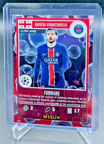 Khvicha Kvaratskhelia 2024 Topps Merlin Chrome Red /10