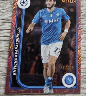 Khvicha Kvaratskhelia 2023 Topps Merlin Chrome Rose Gold Shimmer /299