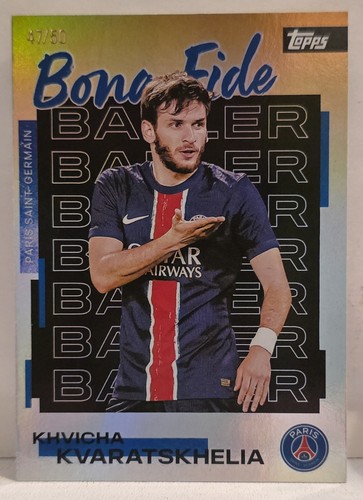 Khvicha Kvaratskhelia 2025 Topps PSG Team Set Gold /50
