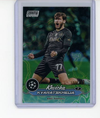 Khvicha Kvaratskhelia 2023 Panini Stadium Club Chrome Aqua Green /199