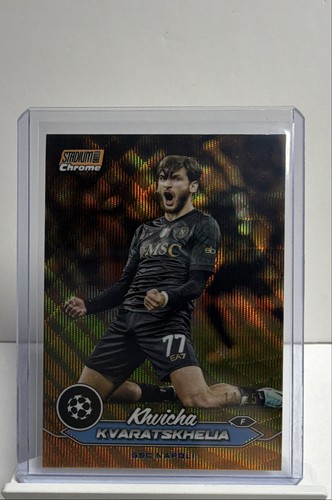 Khvicha Kvaratskhelia 2023 Panini Stadium Club Orange Wave /25