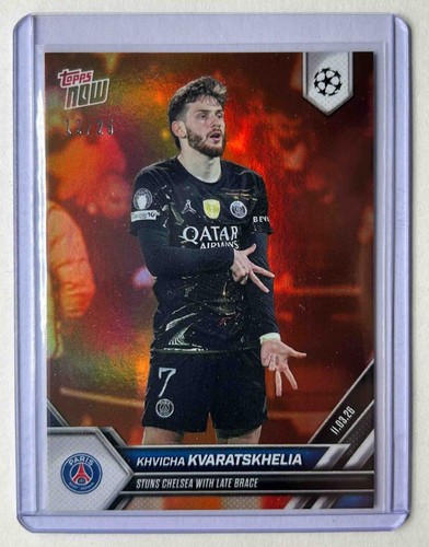 Khvicha Kvaratskhelia 2025 Topps UCL Topps Now Orange /25