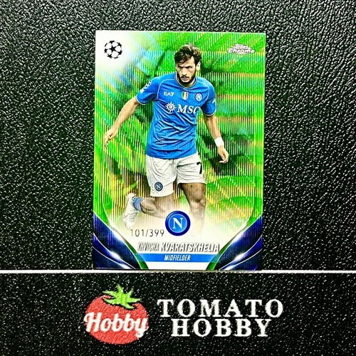 Khvicha Kvaratskhelia 2023 Topps UEFA 2023-24 Green Refractor /399