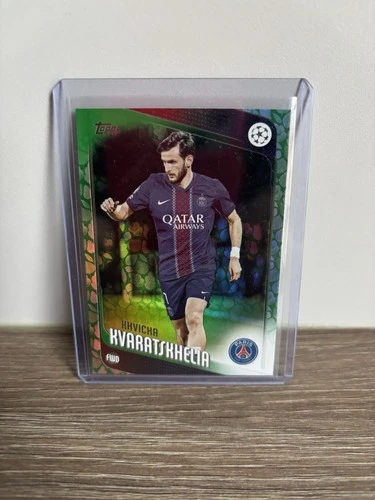 Khvicha Kvaratskhelia 2025 Topps UEFA Club Competitions Green Foil