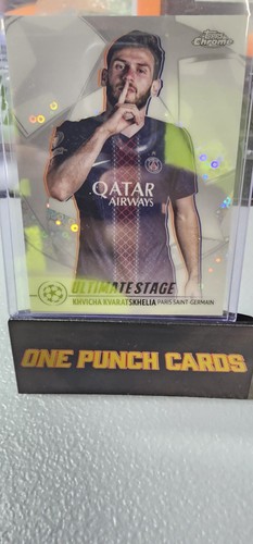 Khvicha Kvaratskhelia 2025 Topps UEFA Flagship Chrome Chrome Refractor