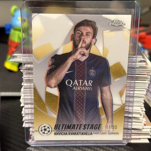 Khvicha Kvaratskhelia 2025 Topps UEFA Flagship Gold /50