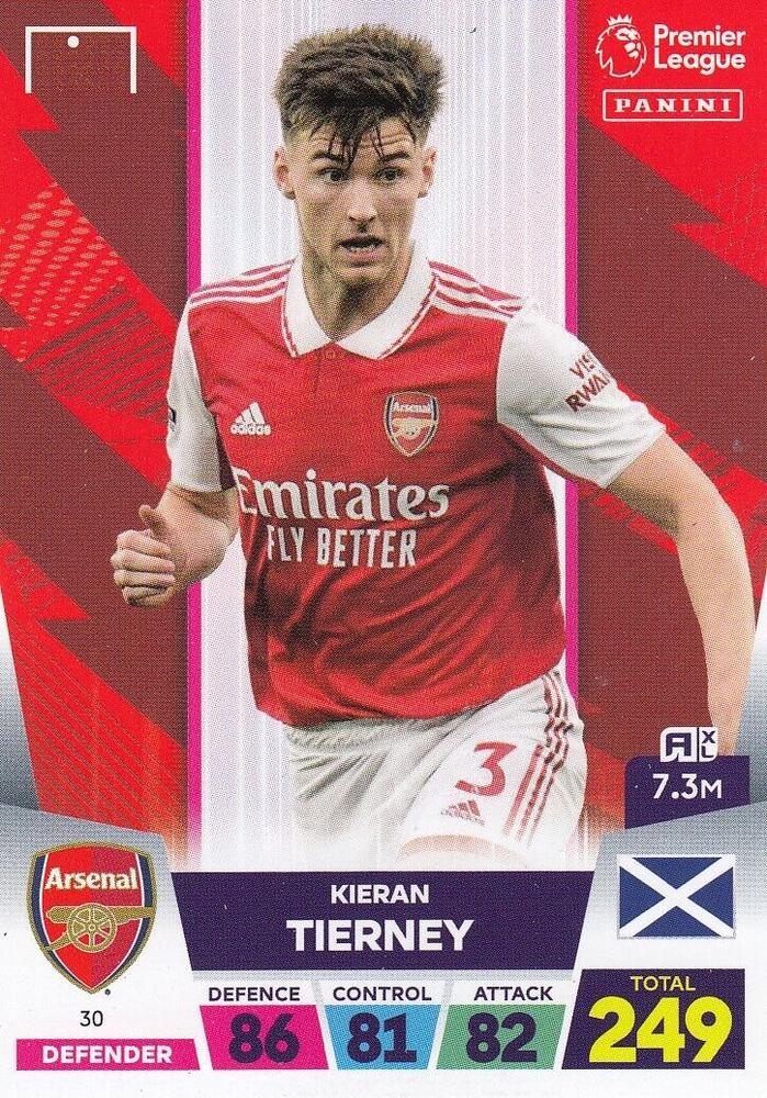 Kieran Tierney 2023 Panini Adrenalyn XL Premier League