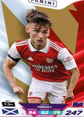 Kieran Tierney 2023 Panini Adrenalyn XL Premier League Plus