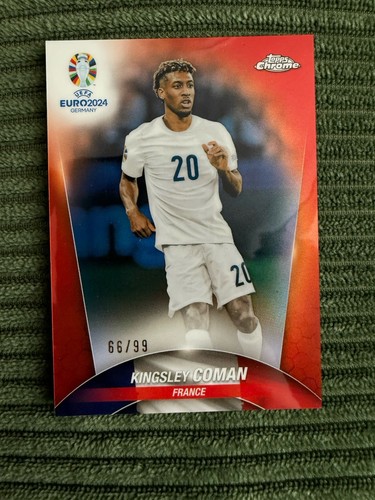 Kingsley Coman 2024 Topps Chrome UEFA Euro 2024 Red Refractor /99