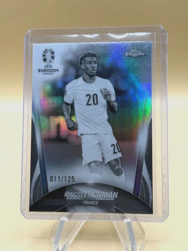 Kingsley Coman 2024 Topps Chrome UEFA Euro Black and White Refractor /125
