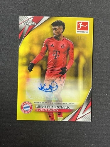Kingsley Coman 2024 Topps Chrome Yellow Refractor /75