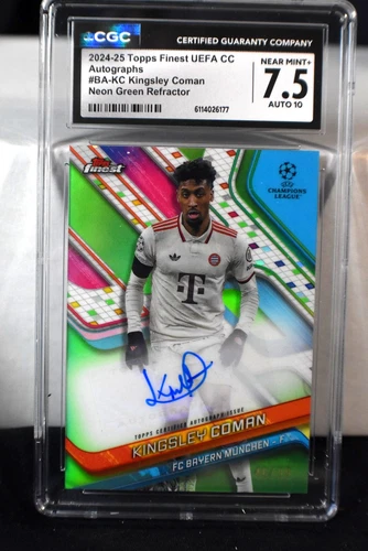 Kingsley Coman 2024 Panini Finest Neon Green Refractor /99