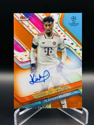 Kingsley Coman 2024 Topps Finest UCC Orange /25