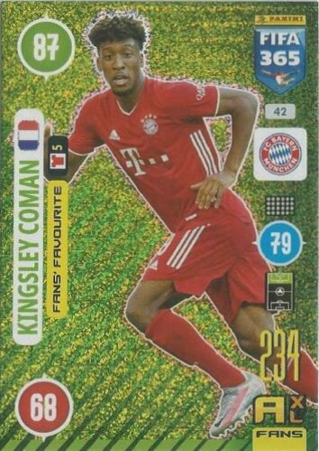 Kingsley Coman 2021 Panini Adrenalyn XL FIFA 365