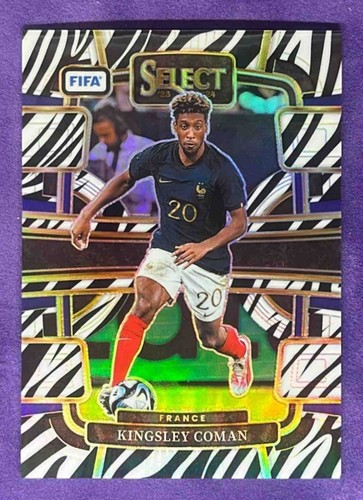 Kingsley Coman 2023 Panini Select Zebra Prizm /25