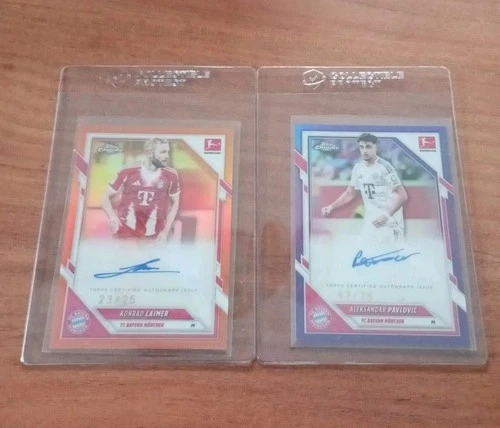 Konrad Laimer, Aleksandar Pavlovic 2025 Topps Chrome /25, /75