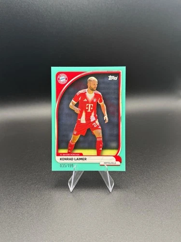 Konrad Laimer 2025 Topps Bayern München Collector Tin Aqua Refractor /199