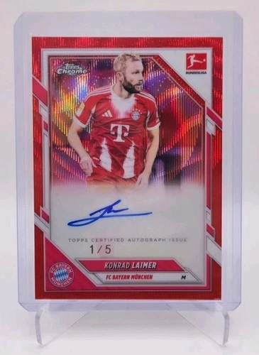 Konrad Laimer 2025 Topps Chrome Red Wave Refractor 1/5