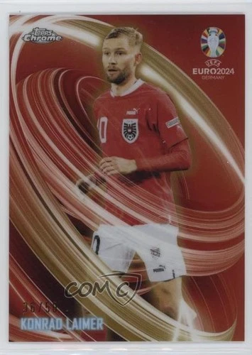 Konrad Laimer 2024 Topps Chrome UEFA Euro Gold Refractor 36/50