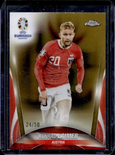 Konrad Laimer 2023 Topps Chrome UEFA Euro Gold Refractor /50