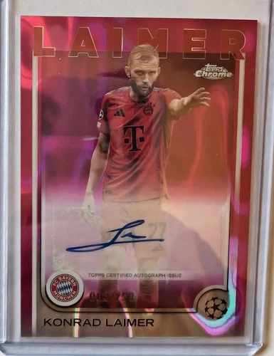 Konrad Laimer 2024 Topps Chrome UEFA Pink Lava Refractor /250