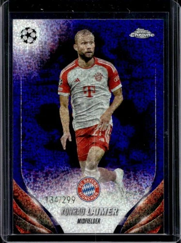 Konrad Laimer 2023 Topps Chrome UEFA Violet Speckle Refractor /299