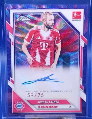 Konrad Laimer 2025 Topps Cromo Bundesliga Onda Púrpura /75