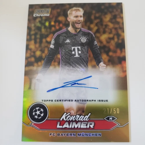 Konrad Laimer 2023 Panini Stadium Club Chrome Gold /50