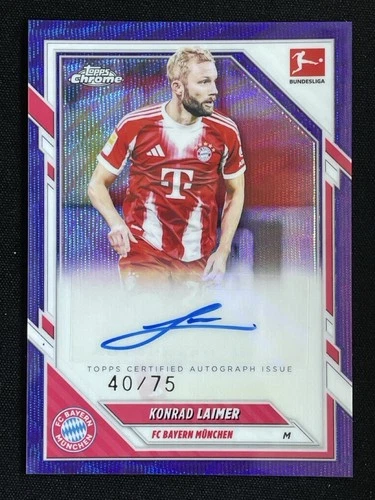 Konrad Laimer 2026 Topps Chrome Bundesliga Purple Wave BA-KL/75