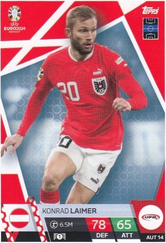 Konrad Laimer 2024 Topps Match Attax UEFA EURO