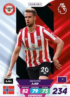 Kristoffer Ajer 2023 Panini Adrenalyn XL Premier League Plus