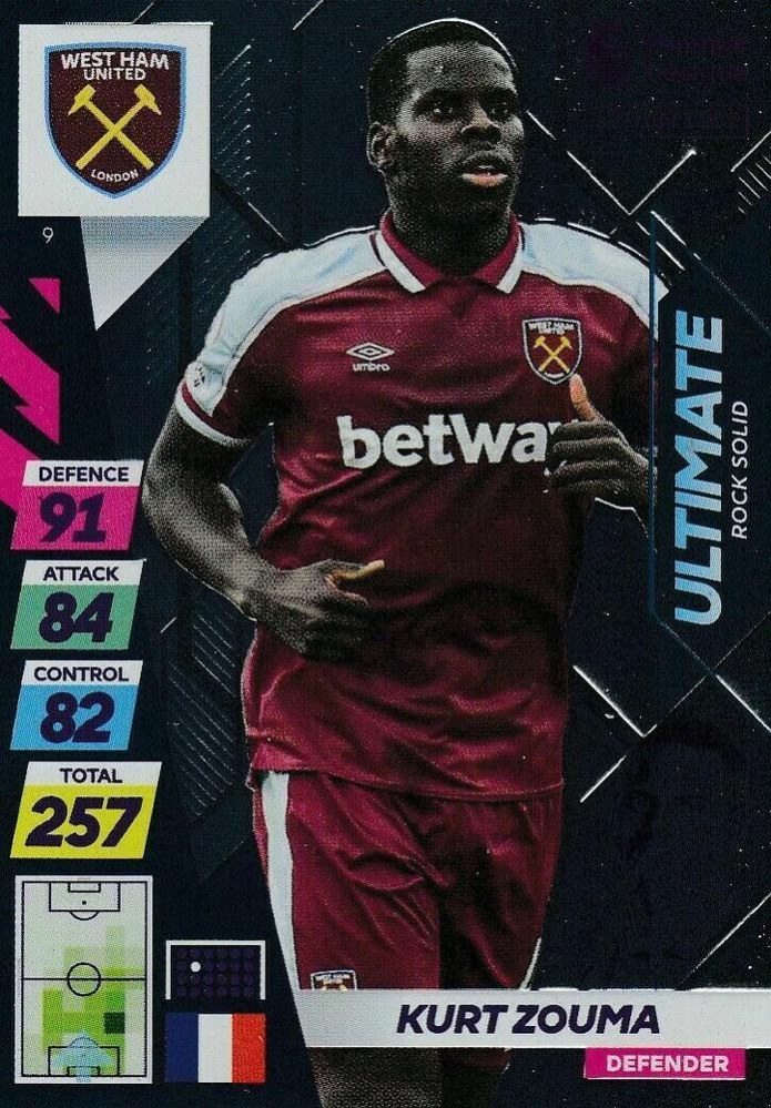 Kurt Zouma 2021 Panini Adrenalyn XL Premier League Plus