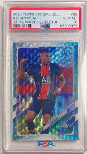 Kylian Mbappé 2020 Topps Chrome Aqua Wave Refractor /199